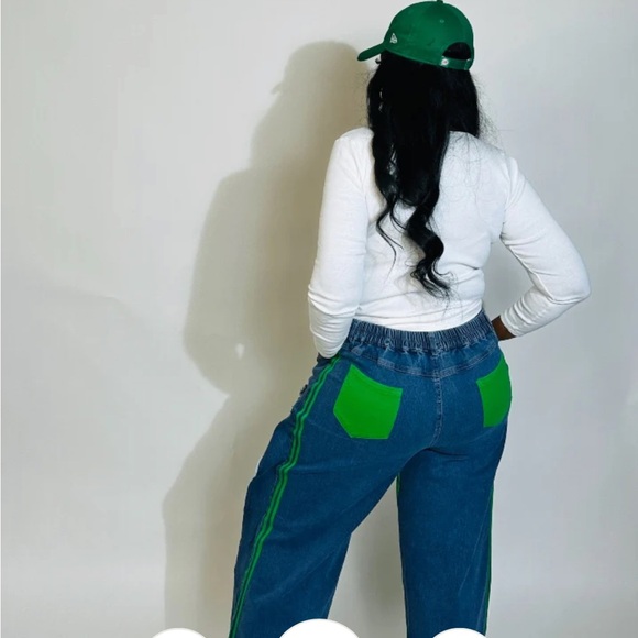 Denim patchwork pants - Picture 2 of 7